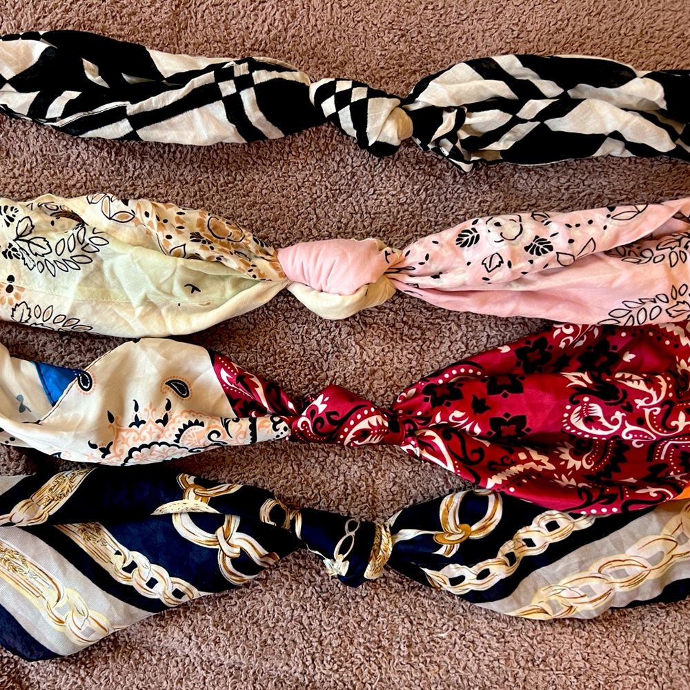 Anthropologie + Madewell Headband Twilly Set of 4, NEW